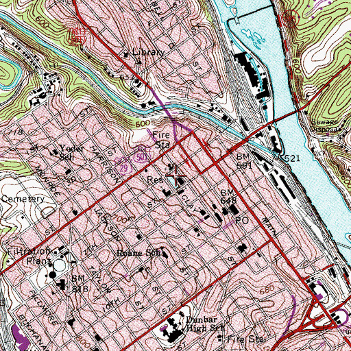 Topographic Map of Clay Street Reservoir, VA