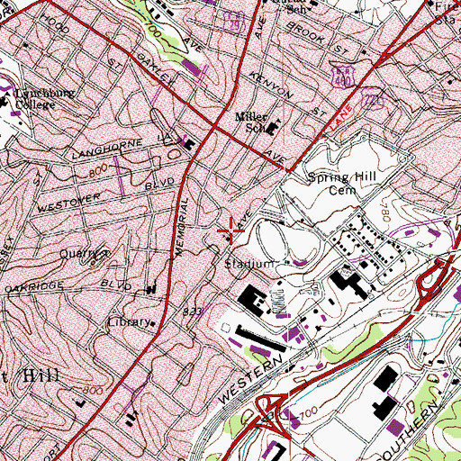 Topographic Map of First Assembly of God Church, VA