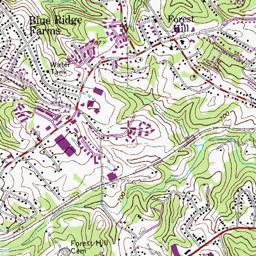 Topographic Map of Forest Brook Hills, VA
