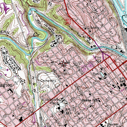 Topographic Map of Garland Hill, VA