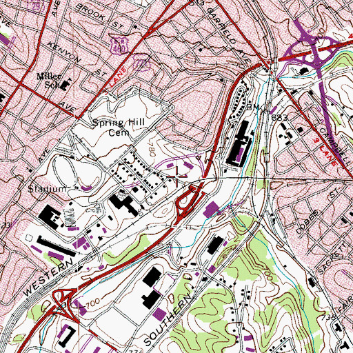 Topographic Map of Gospel Tabernacle Church, VA