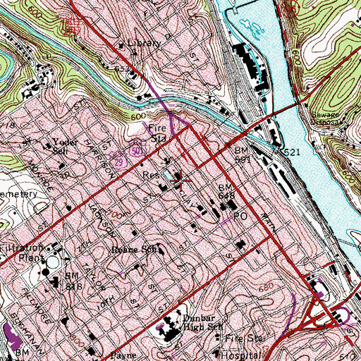 Topographic Map of Holy Cross Roman Catholic Church, VA