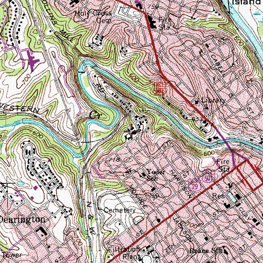 Topographic Map of Human Services Center, VA