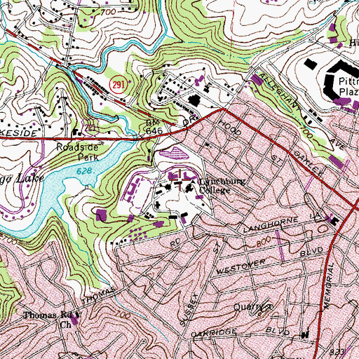 Topographic Map of Hundley Hall, VA