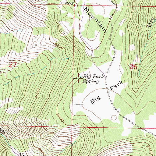 Topographic Map of Big Park Spring, CO