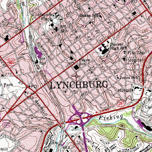 Topographic Map of Marshall Chapel African Methodist Episcopal Church, VA