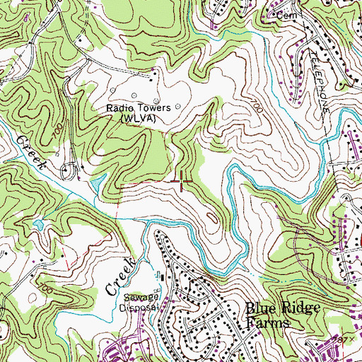 Topographic Map of Peaks View Park, VA