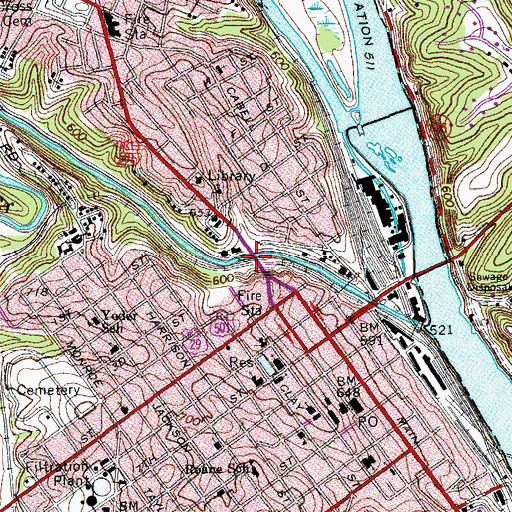 Topographic Map of Rivermont Bridge, VA