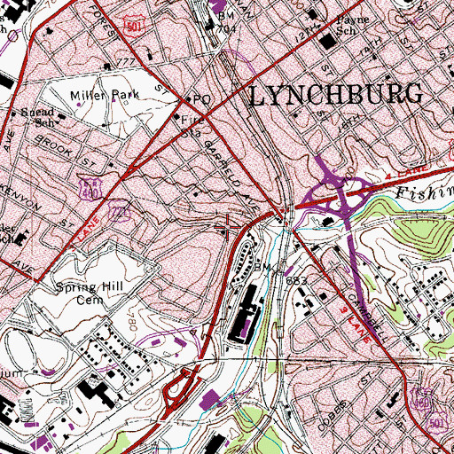 Topographic Map of Southview Methodist Church, VA