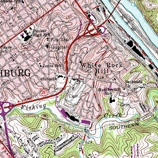 Topographic Map of Trinity Methodist Episcopal Church, VA