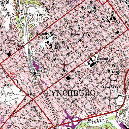 Topographic Map of Westminster Presbyterian Church, VA
