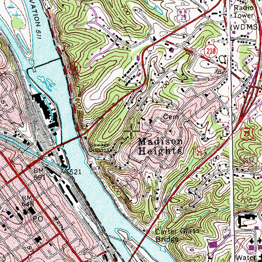 Topographic Map of White Rock Public School (historical), VA
