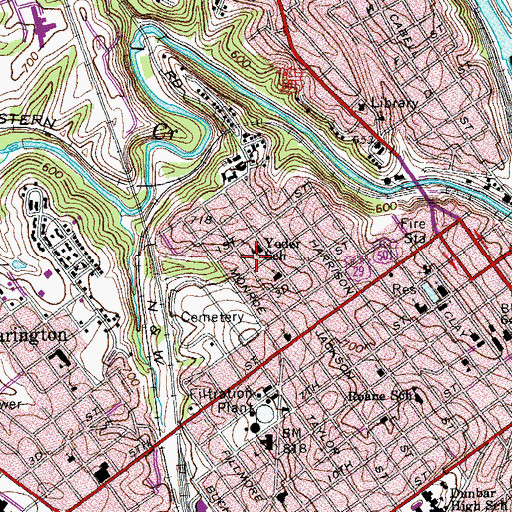 Topographic Map of Yoder Recreation Center, VA