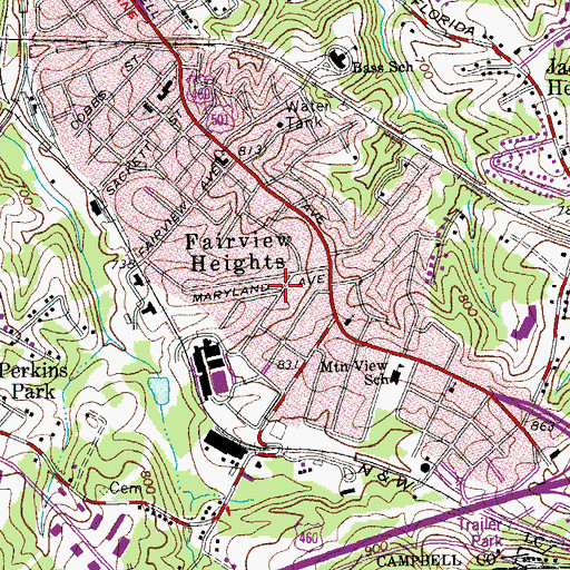 Topographic Map of Bible Baptist Church of Lynchburg, VA