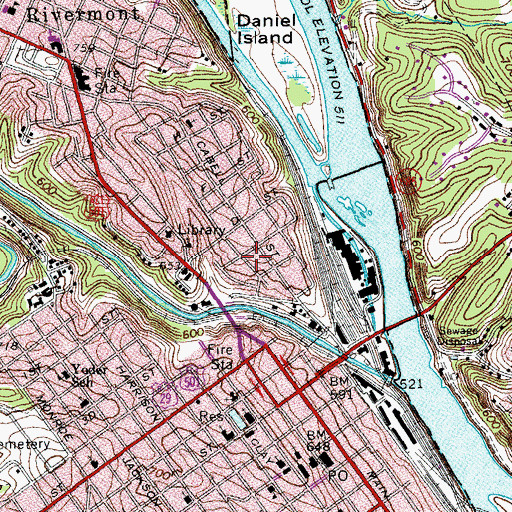 Topographic Map of C Street Baptist Church, VA
