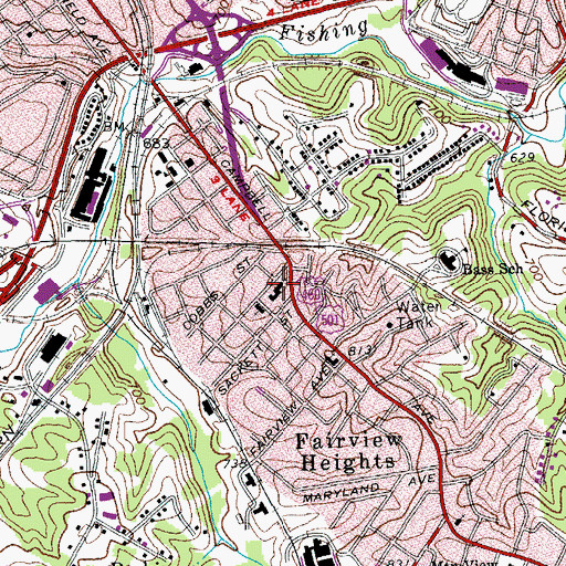 Topographic Map of Fairview Christian Church, VA