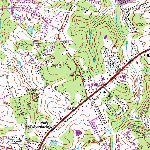 Topographic Map of Lynchburg Fire Department Station 8 Old Graves Mill Road, VA