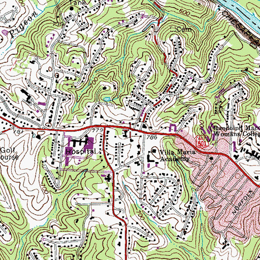Topographic Map of First Christian Church, VA