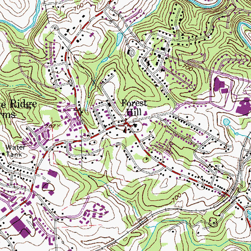Topographic Map of Forest Road United Methodist Church, VA