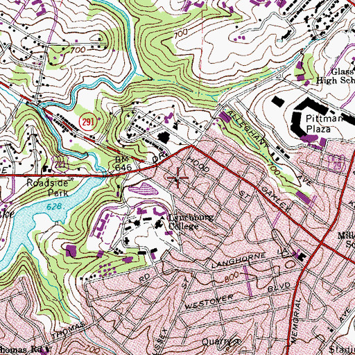 Topographic Map of Gethsemane Baptist Church, VA