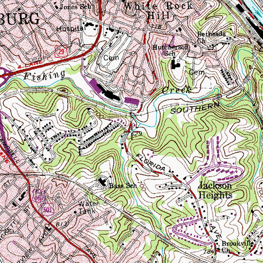 Topographic Map of Gospel Baptist Church, VA