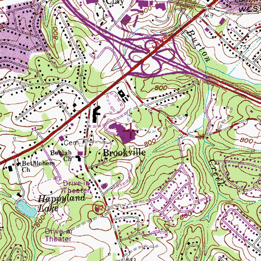 Topographic Map of Heritage High School, VA