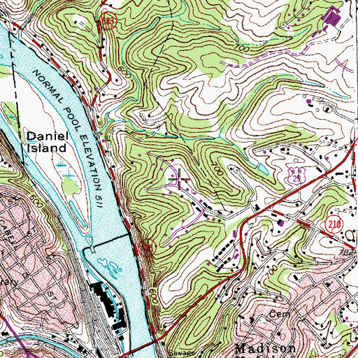 Topographic Map of Holy Ghost Revival Center, VA