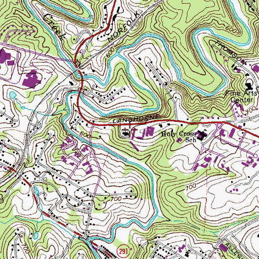 Topographic Map of Holy Trinity Lutheran Church, VA