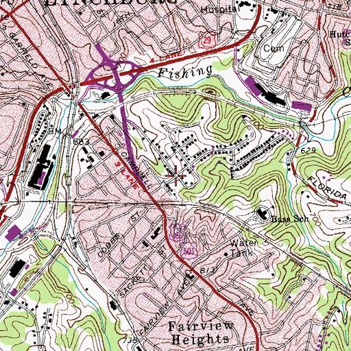 Topographic Map of Hope Baptist Church, VA