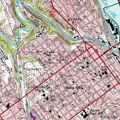 Topographic Map of Jericho Baptist Church, VA