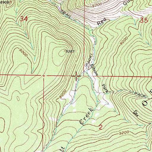 Topographic Map of Salt Creek Trail, CO