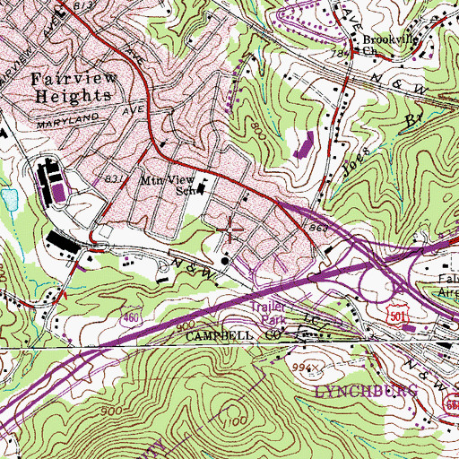 Topographic Map of Jordan Baptist Church, VA