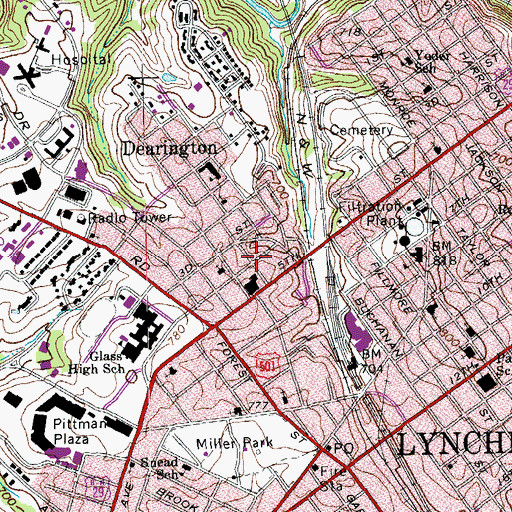 Topographic Map of Leawood Baptist Church, VA