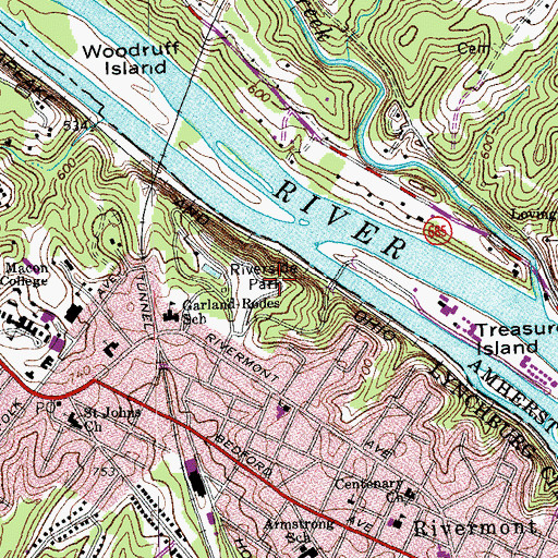 Topographic Map of Lookout Point, VA
