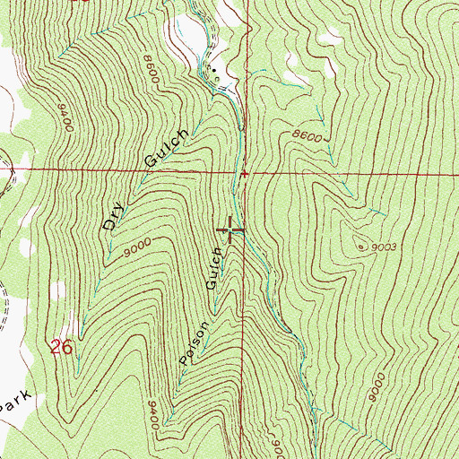Topographic Map of Poison Gulch, CO