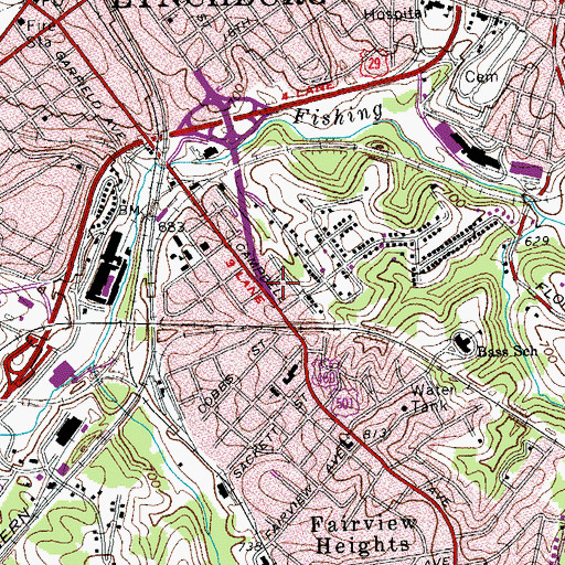 Topographic Map of New Life Church of Jesus, VA
