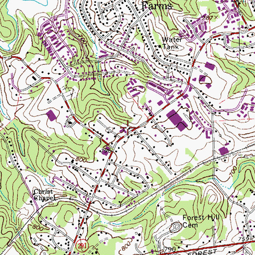 Topographic Map of Old Forest Road Baptist Church, VA