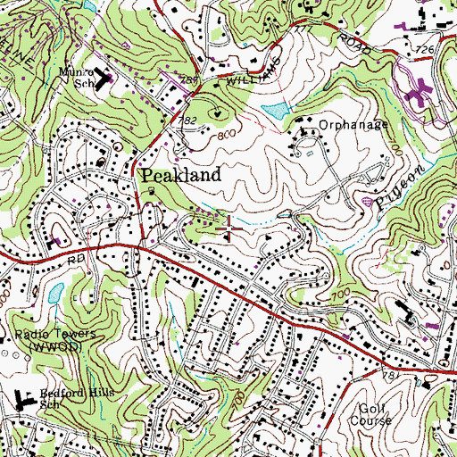 Topographic Map of Peakland Baptist Church, VA