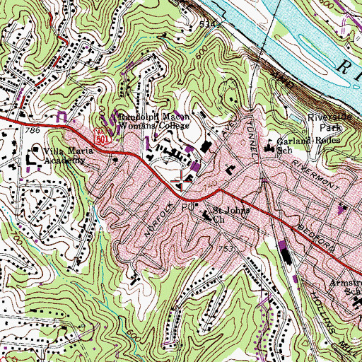 Topographic Map of Presser Hall, VA