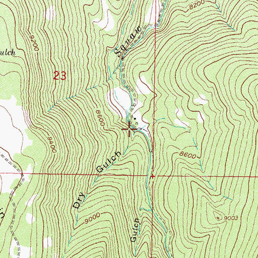 Topographic Map of Dry Gulch, CO