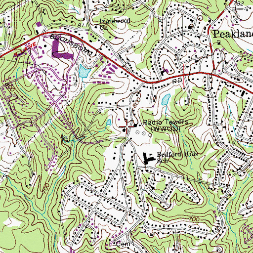 Topographic Map of Saint Barnabus Episcopal Church, VA
