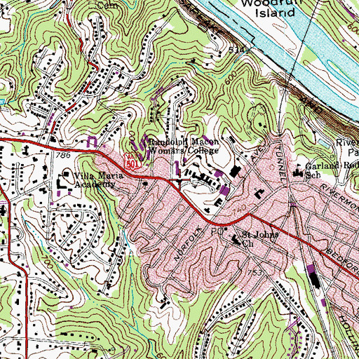 Topographic Map of Smith Memorial Building, VA