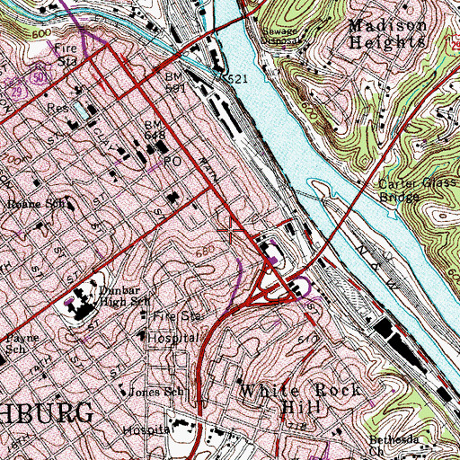 Topographic Map of The Folly, VA