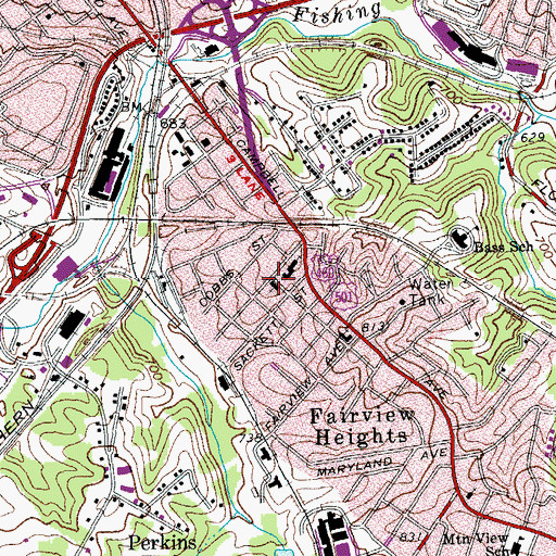 Topographic Map of Trinity Baptist Church, VA