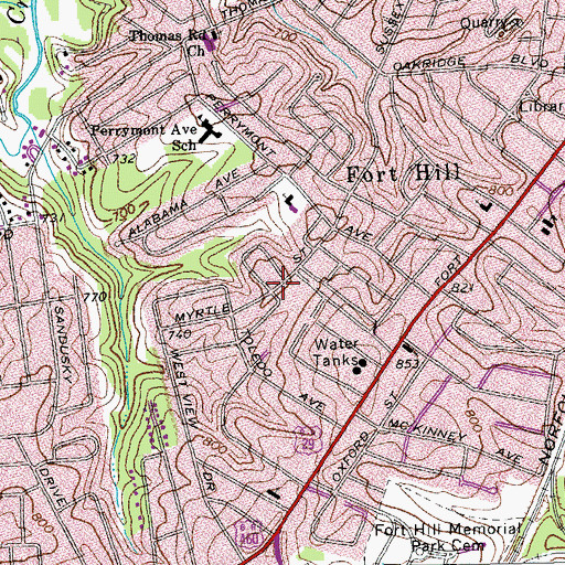 Topographic Map of Unity in the Seven Hills Church, VA