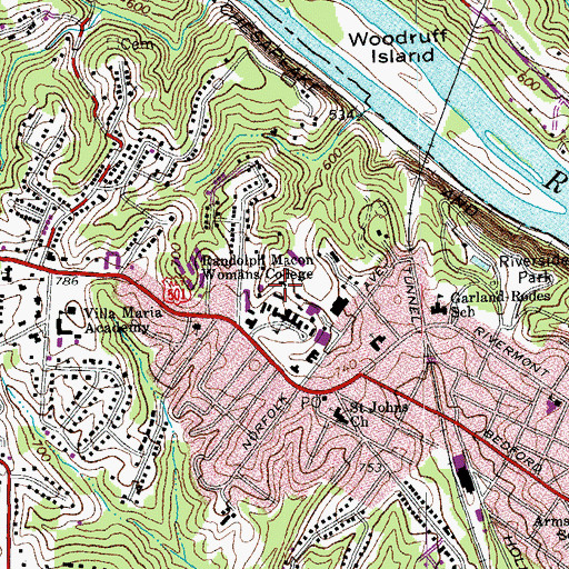 Topographic Map of Webb Hall, VA