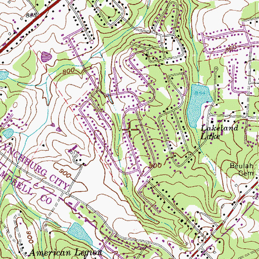 Topographic Map of Windsor Hills, VA