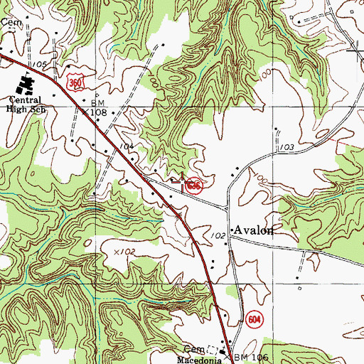Topographic Map of Avalon School (historical), VA