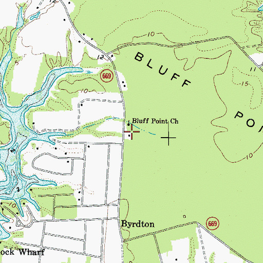 Topographic Map of Bluff Point School (historical), VA