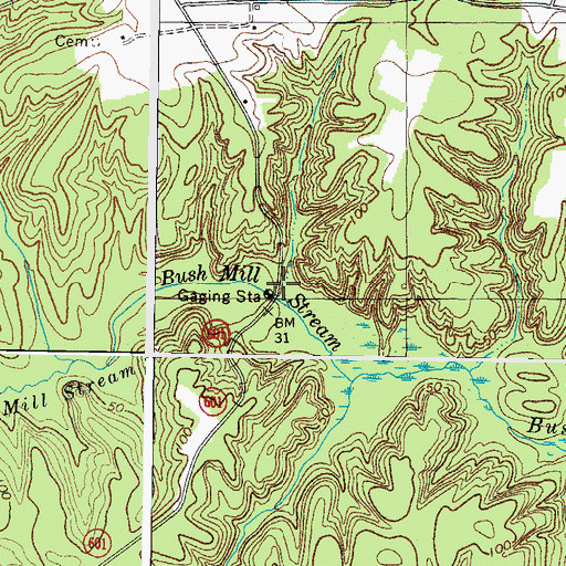 Topographic Map of Bush Mill, VA